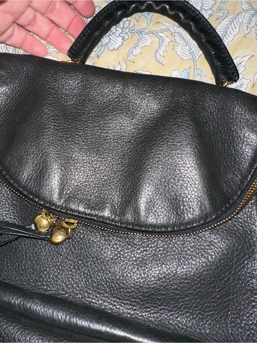 HOBO Black Leather Satchel with Gold Hardware - Picture 2 of 7